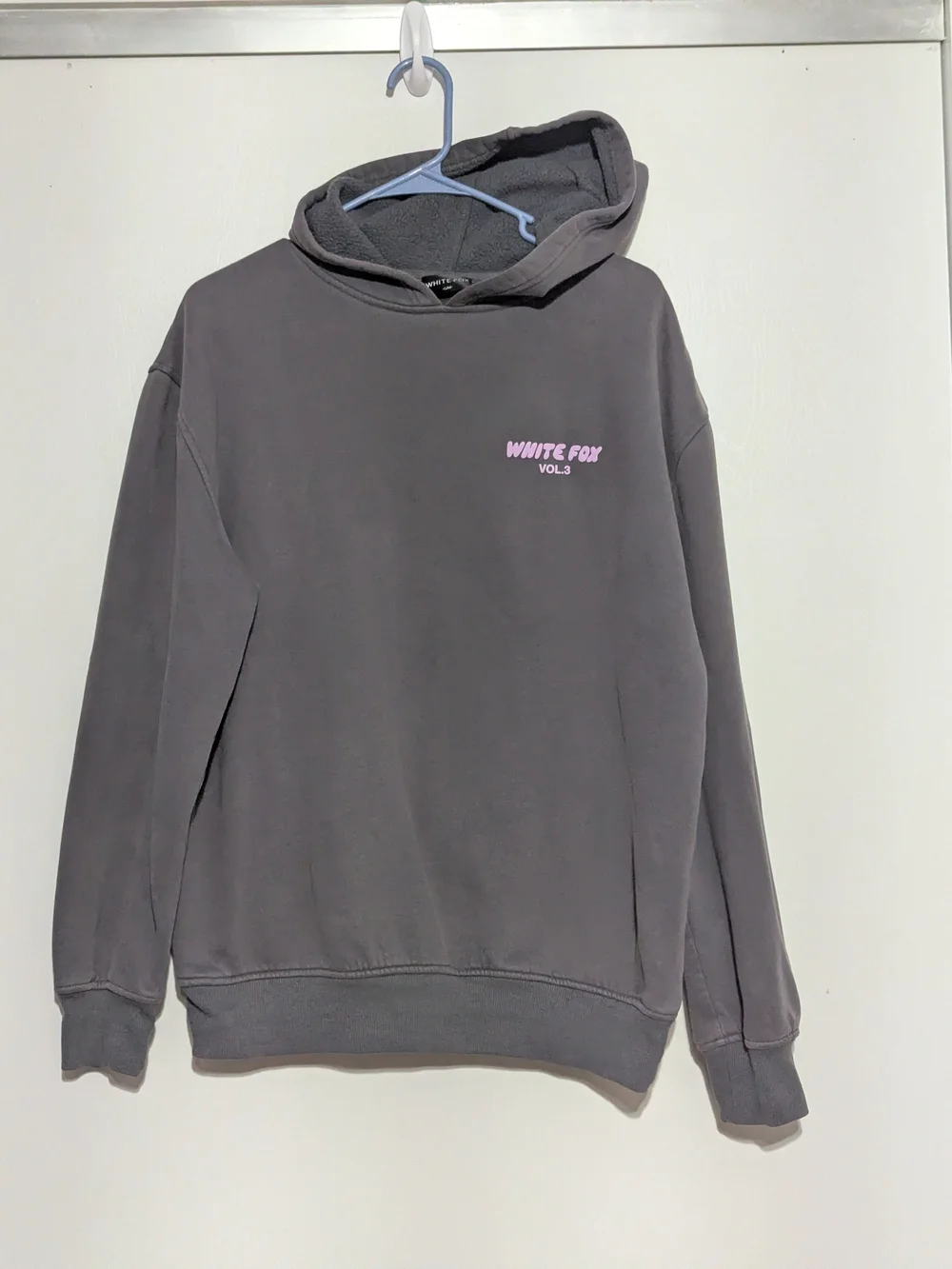 White Fox Boutique Gray Hoodie with Pink Logo - VOL.3